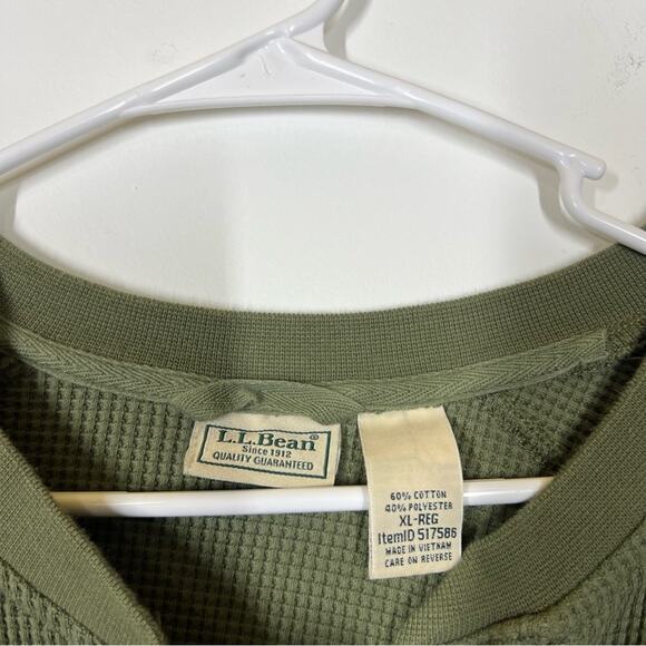 LL Bean BeanBuilt Waffle Henley Size XL Men’s - Picture 8 of 8